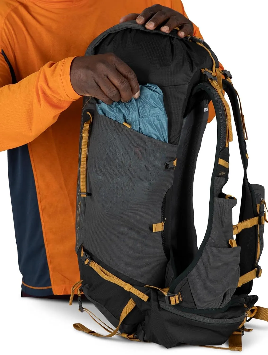 Osprey Talon Velocity 30L Men's Hiking Backpack, Dark Charcoal/Tumbleweed, L/XL
