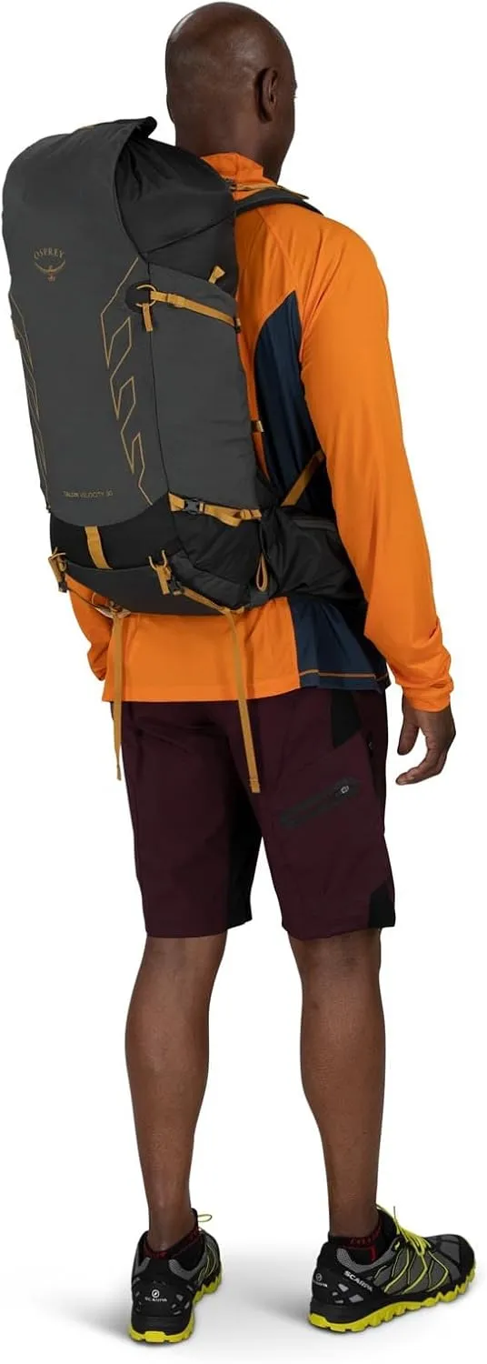 Osprey Talon Velocity 30L Men's Hiking Backpack, Dark Charcoal/Tumbleweed, L/XL