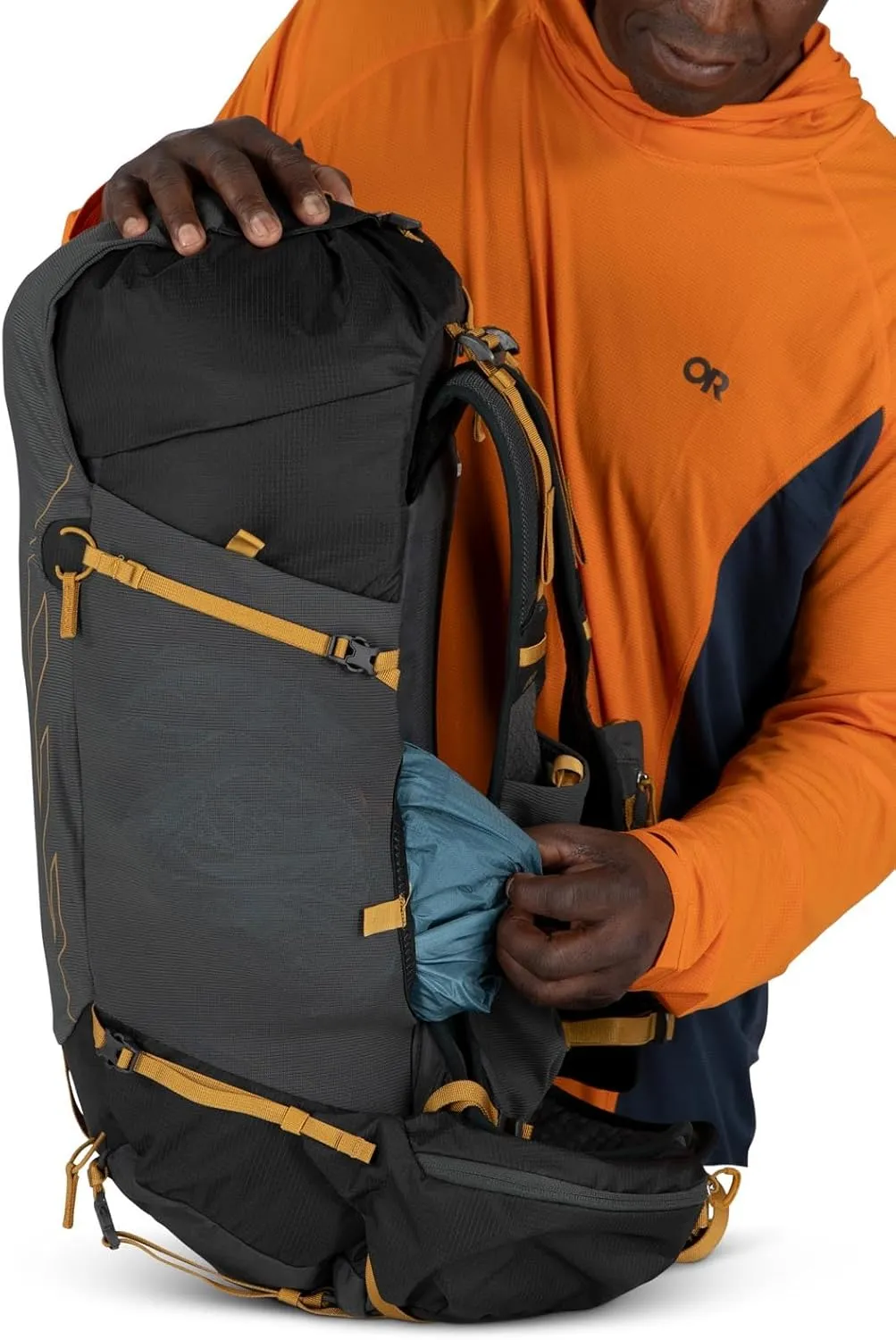Osprey Talon Velocity 30L Men's Hiking Backpack, Dark Charcoal/Tumbleweed, L/XL