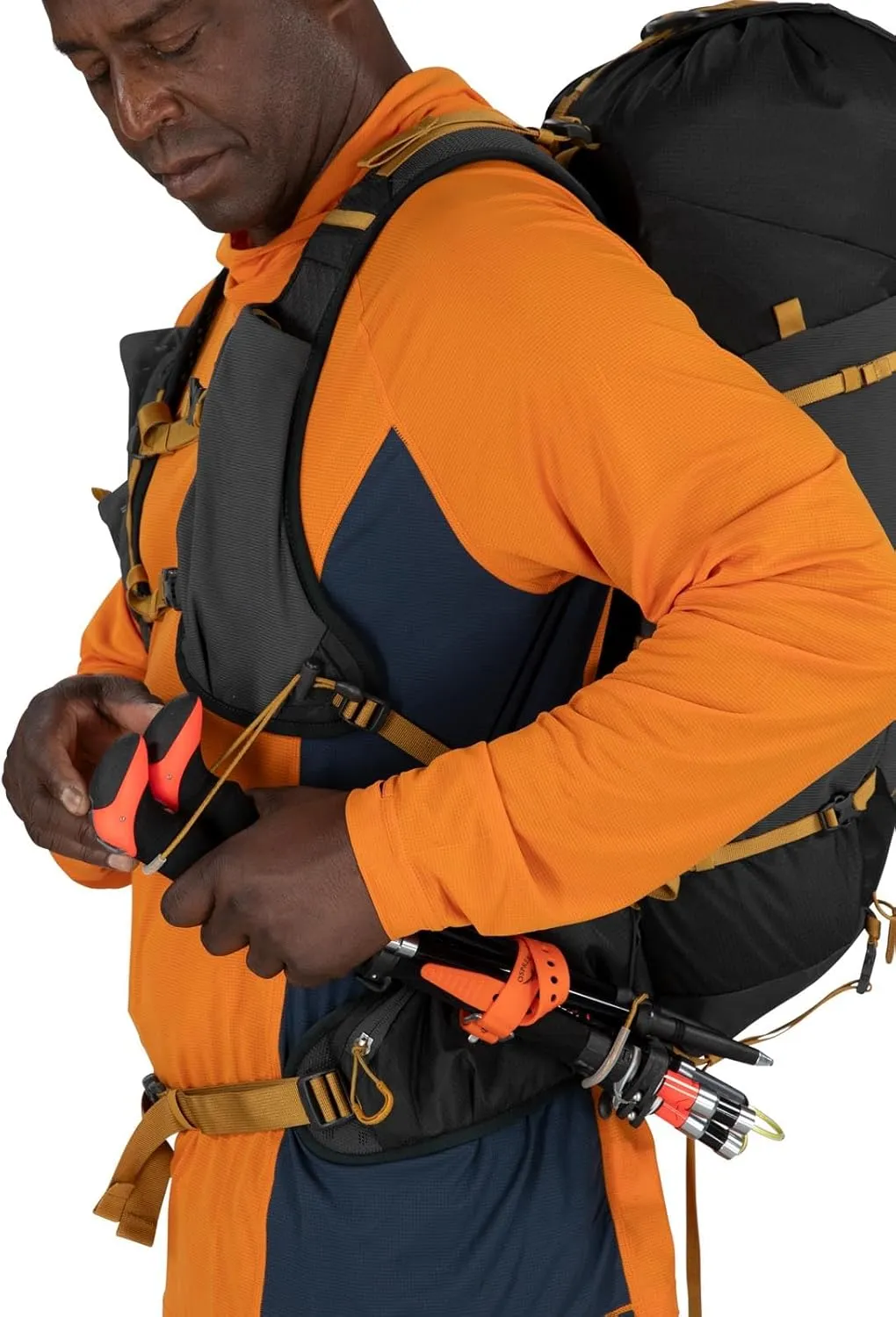 Osprey Talon Velocity 30L Men's Hiking Backpack, Dark Charcoal/Tumbleweed, L/XL