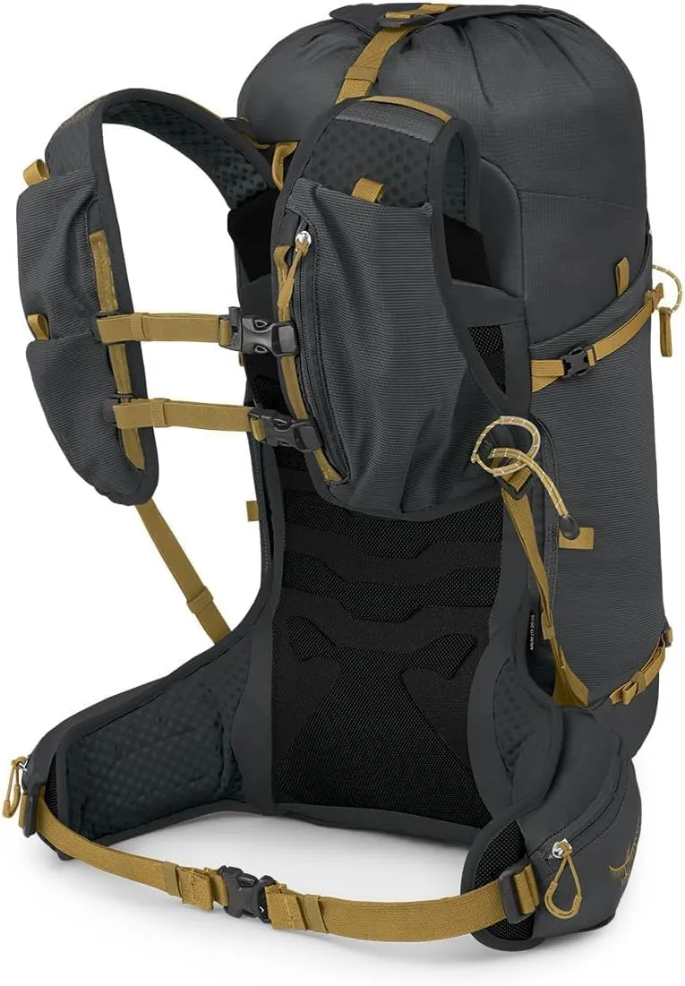 Osprey Talon Velocity 30L Men's Hiking Backpack, Dark Charcoal/Tumbleweed, L/XL