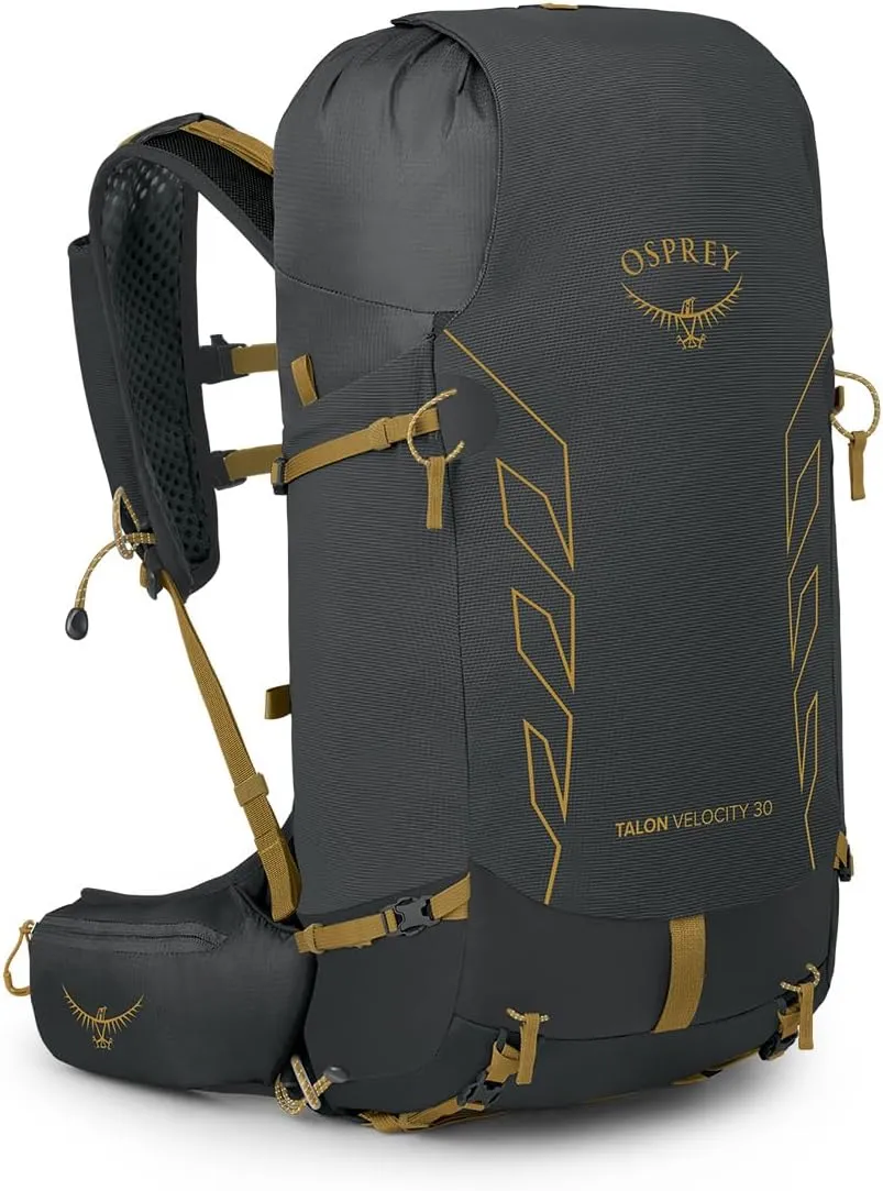 Osprey Talon Velocity 30L Men's Hiking Backpack, Dark Charcoal/Tumbleweed, L/XL