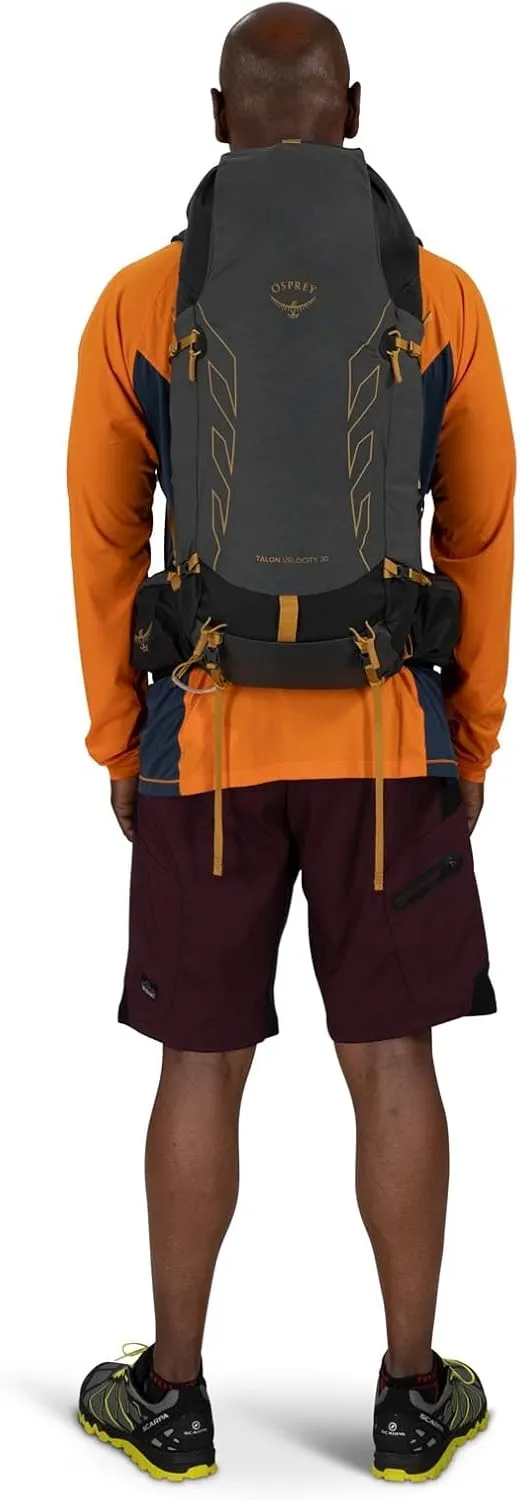 Osprey Talon Velocity 30L Men's Hiking Backpack, Dark Charcoal/Tumbleweed, L/XL