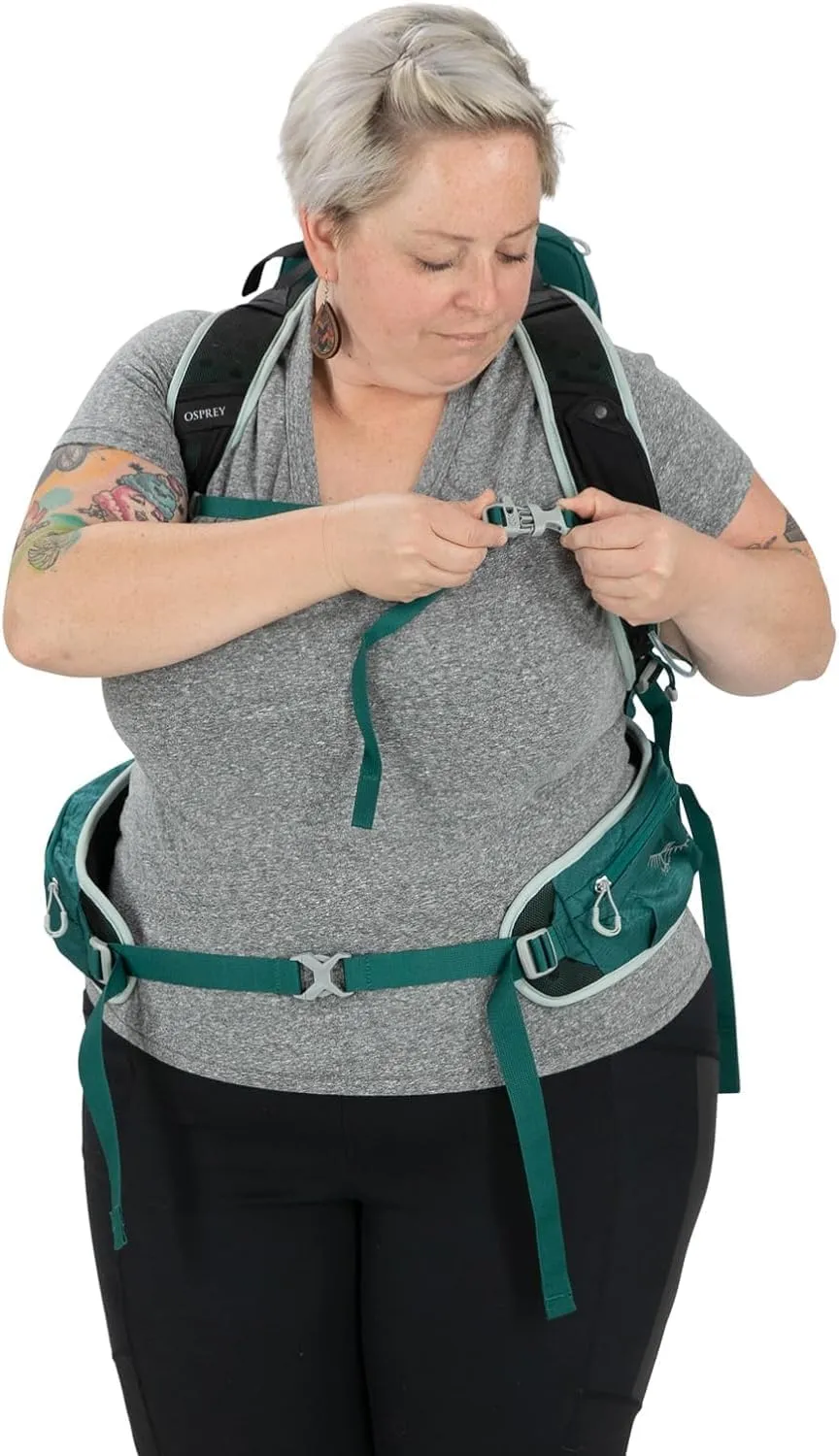 Osprey Tempest 20L Women's Hiking Backpack with Hipbelt, Jasper Green, WXS/S, Extended Fit