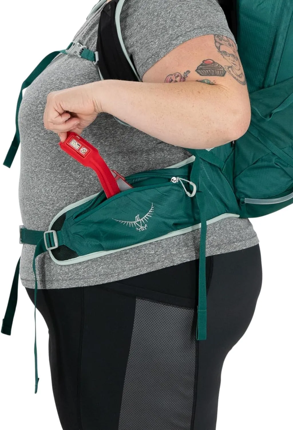 Osprey Tempest 20L Women's Hiking Backpack with Hipbelt, Jasper Green, WXS/S, Extended Fit