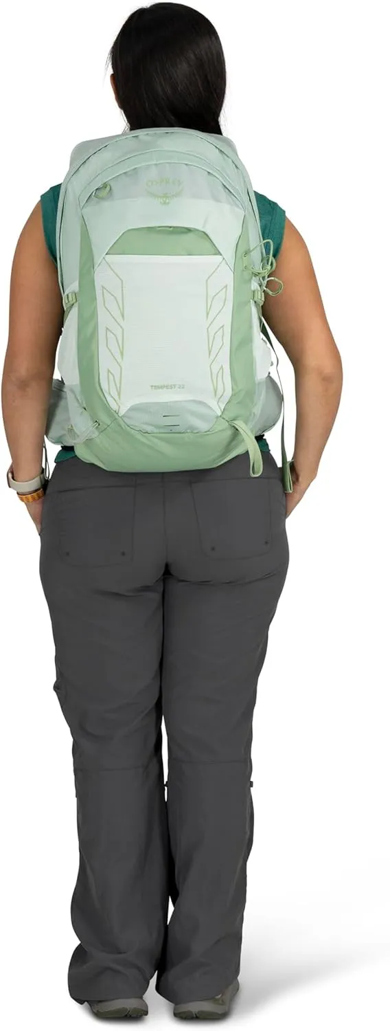 Osprey Tempest 22L Women's Lightweight Hiking Backpack with Hipbelt, Frosty Mint Green/Botanica