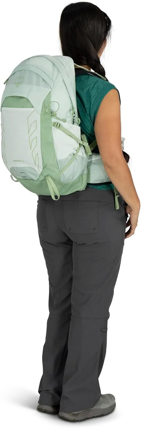 Osprey Tempest 22L Women's Lightweight Hiking Backpack with Hipbelt, Frosty Mint Green/Botanica