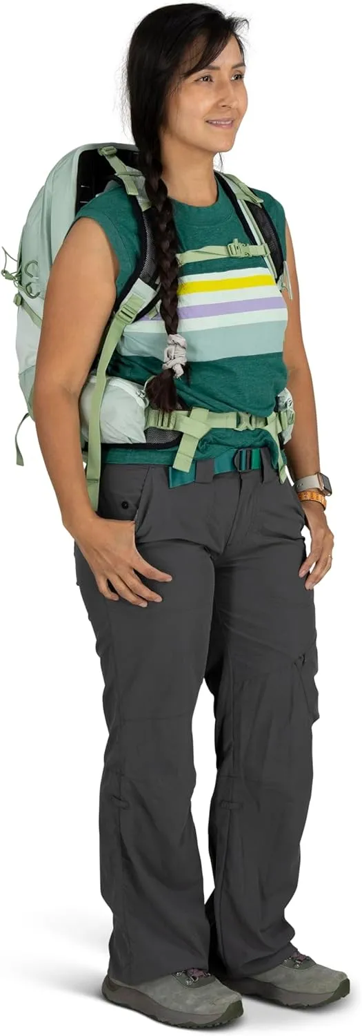 Osprey Tempest 22L Women's Lightweight Hiking Backpack with Hipbelt, Frosty Mint Green/Botanica