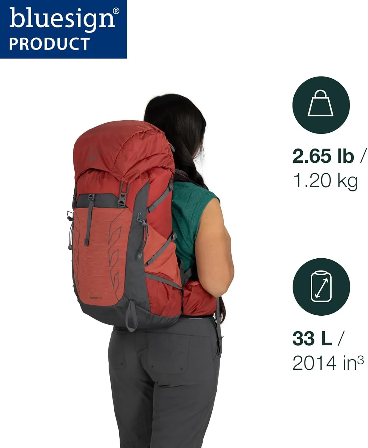 Osprey Tempest 33L Women's Lightweight Hiking Backpack with Hipbelt, Black/Coal Grey