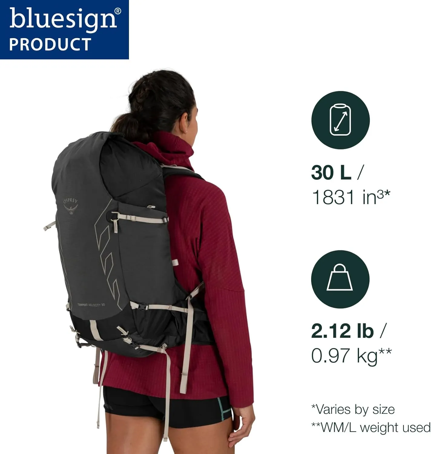 Osprey Tempest Velocity 30L Women's Hiking Backpack, Pashmina/Melon, WM/L