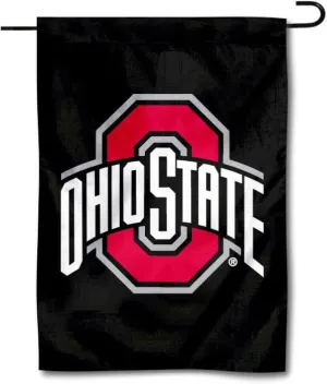 OSU Buckeyes Black Garden Flag and Yard Banner