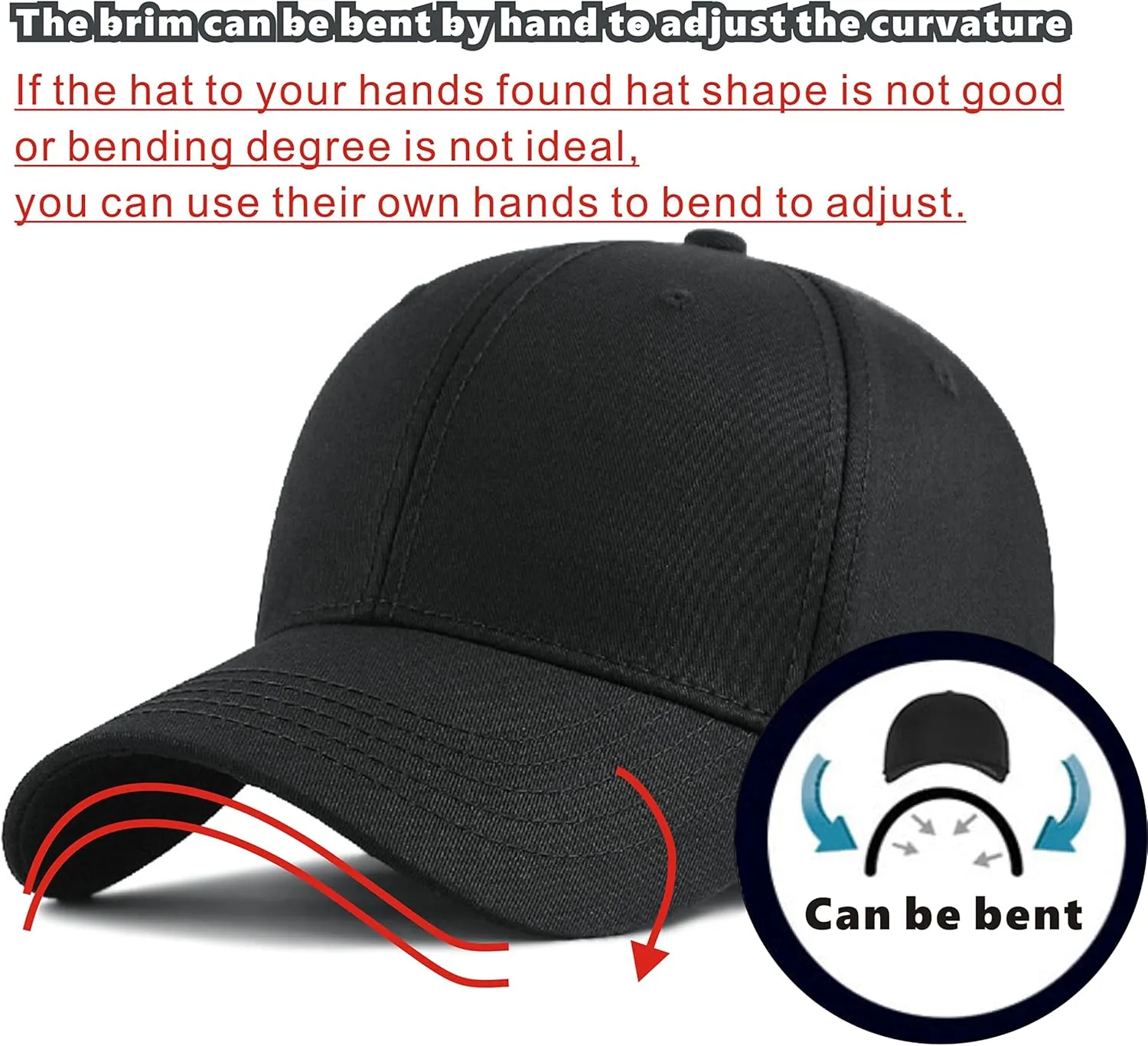 Oversize Baseball Cap XXL Big Head Hats for Men Large Head Hats Dad Hat Adjustable 23.6"-26.8"