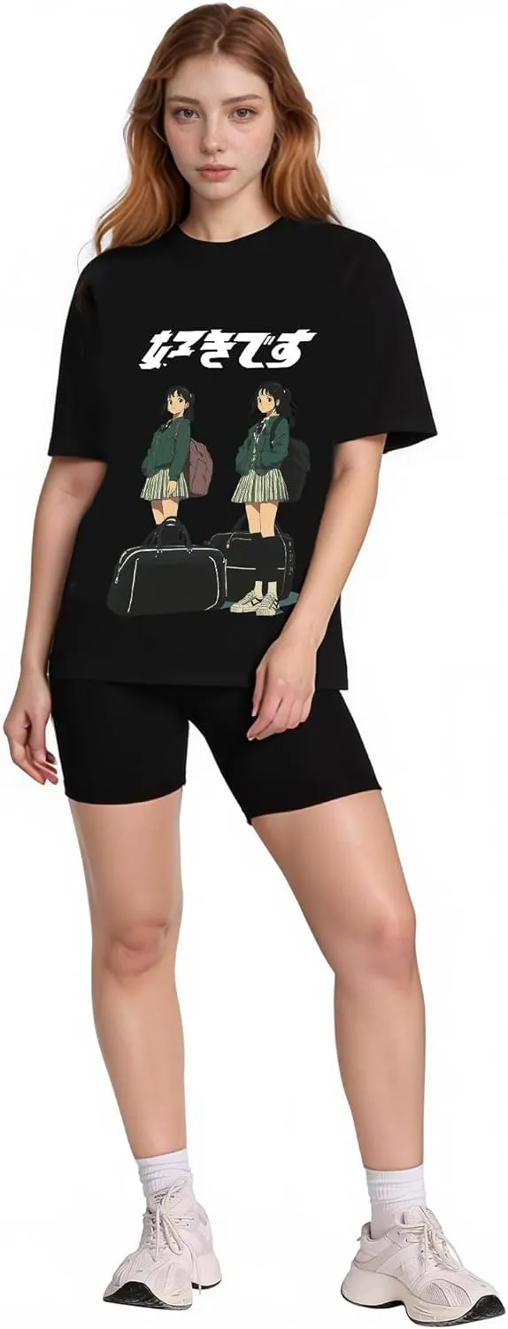 Oversized Graphic Tees Men Vintage Y2K Print Shirts Streetwear Unisex Harajuku T-Shirts