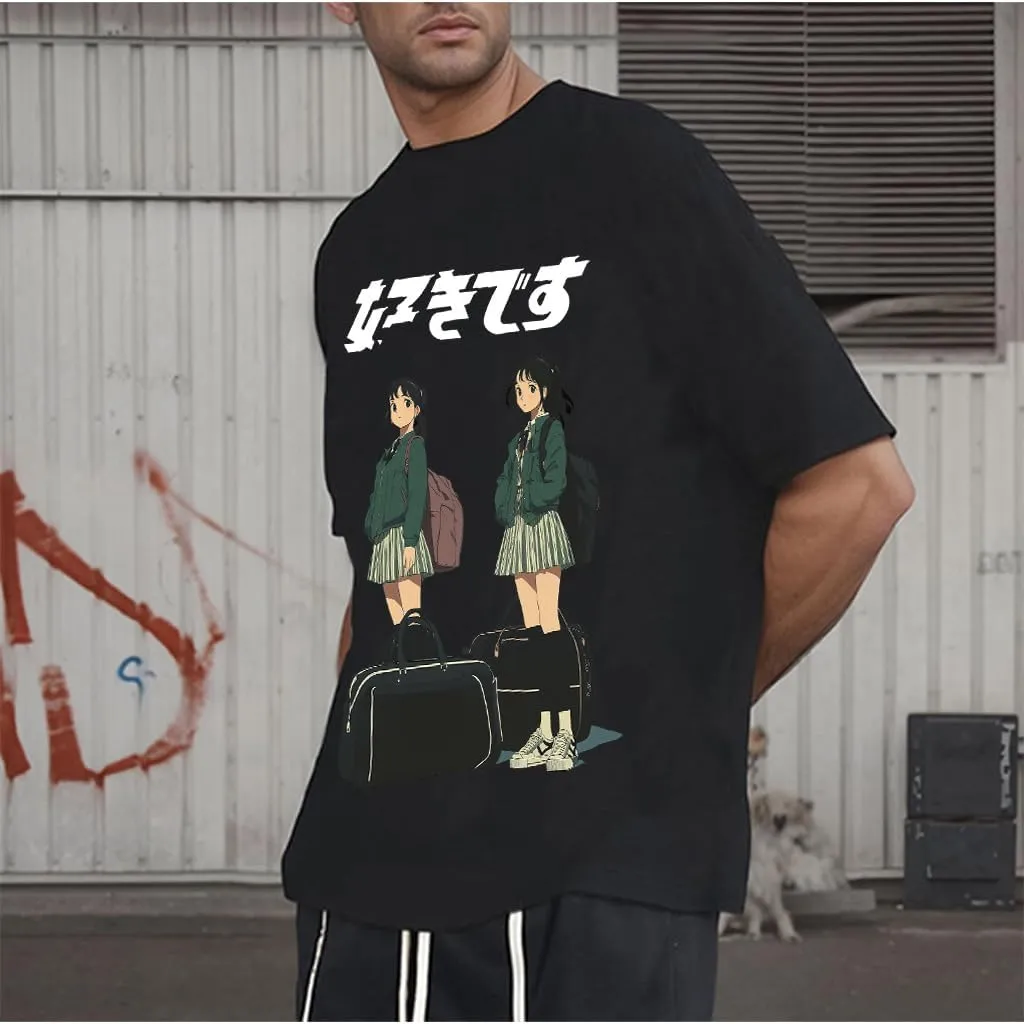 Oversized Graphic Tees Men Vintage Y2K Print Shirts Streetwear Unisex Harajuku T-Shirts