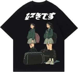 Oversized Graphic Tees Men Vintage Y2K Print Shirts Streetwear Unisex Harajuku T-Shirts