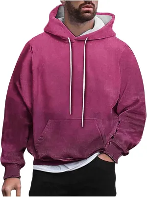 Oversized Hoodies 2024 Fall Vintage Lightweight Mens Hooded Sweatshirts Pullover with Kanga Pockets Streetwear