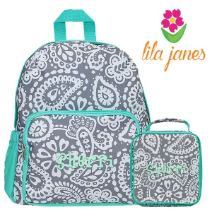 Parker Paisley Todders Backpack Lunch Bag Matching Combo