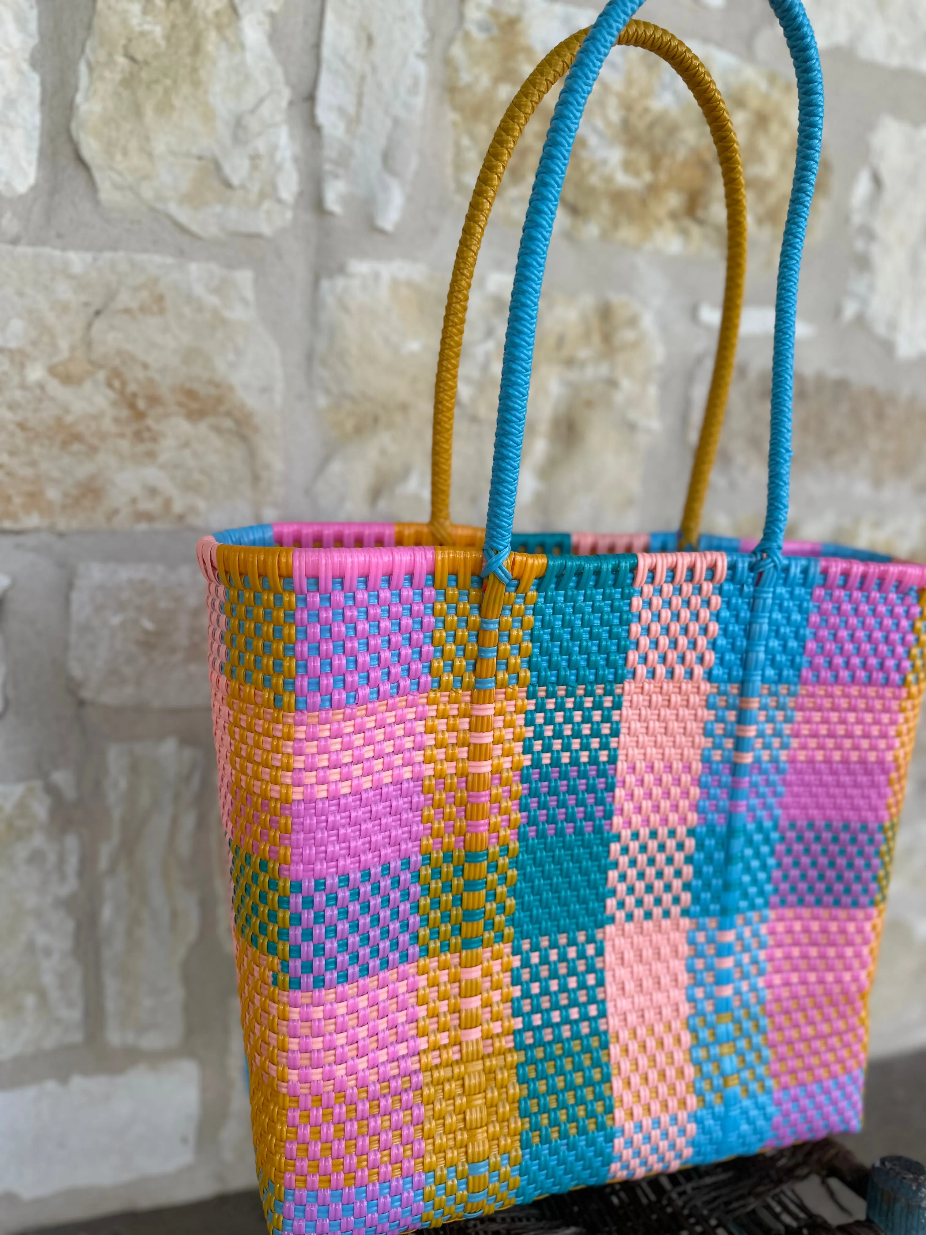 Pastels Multicolor Woven Tote