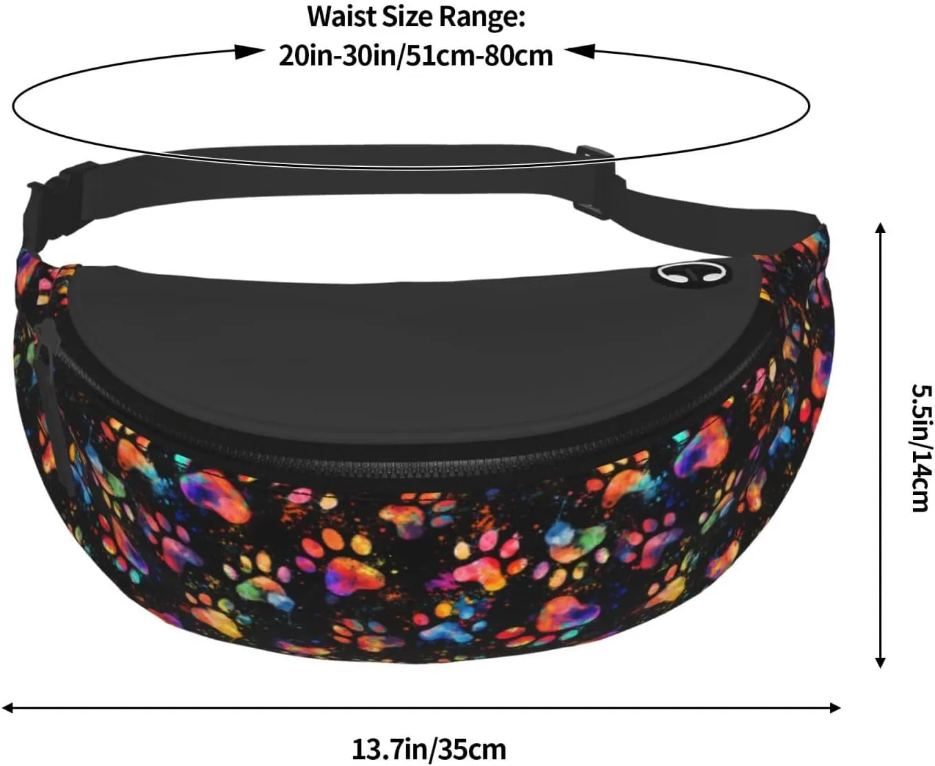 Paw Fanny Pack Waist Bag Adjustable Belt Bag For Men Women Traveling Hiking Cycling Running