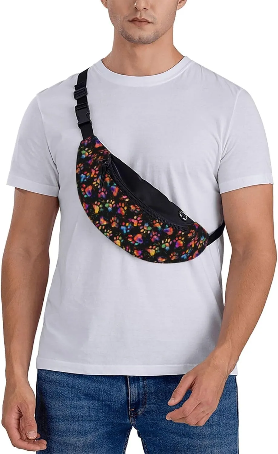 Paw Fanny Pack Waist Bag Adjustable Belt Bag For Men Women Traveling Hiking Cycling Running