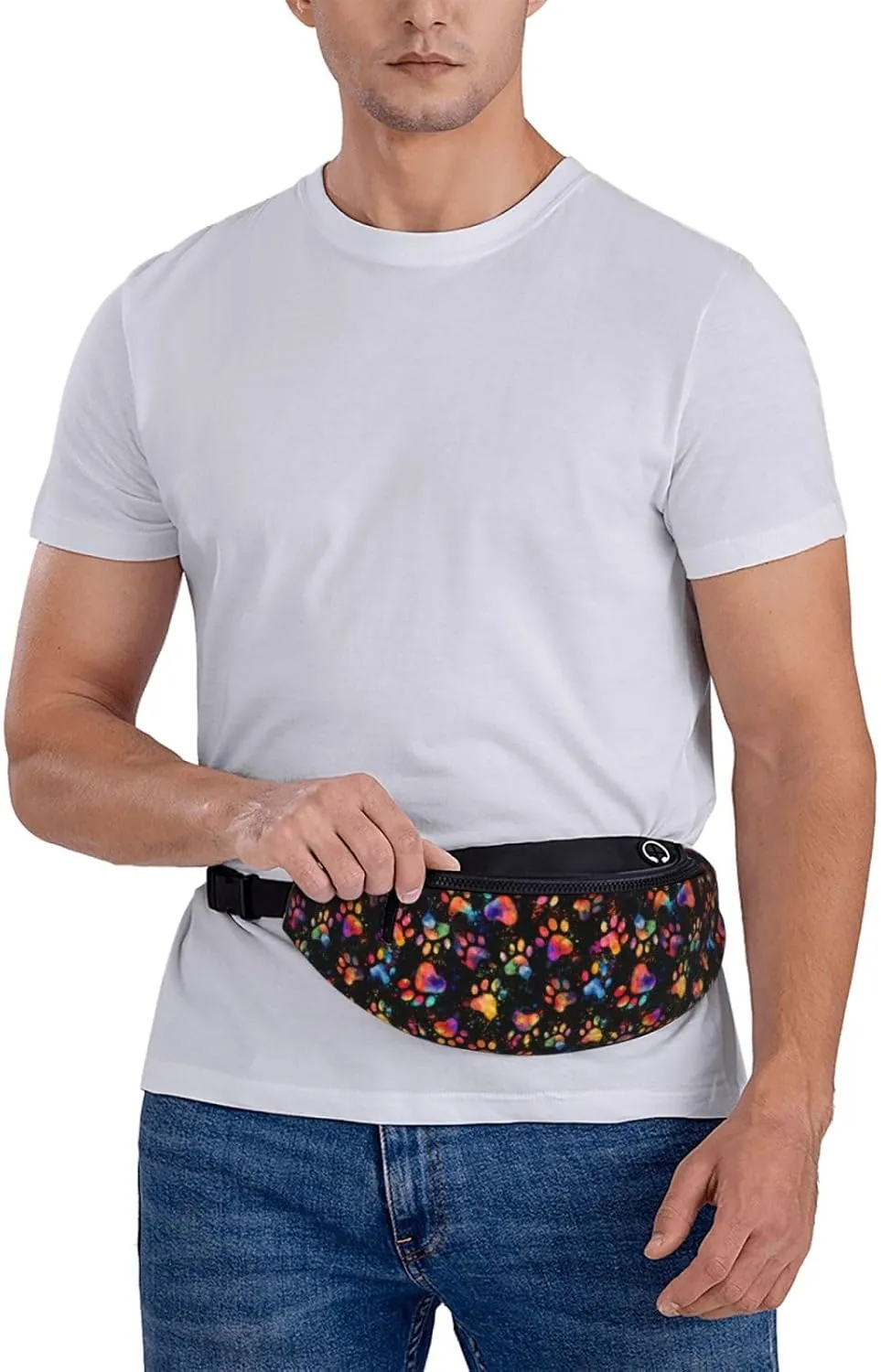 Paw Fanny Pack Waist Bag Adjustable Belt Bag For Men Women Traveling Hiking Cycling Running