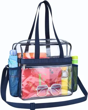 Paxiland Clear Bag for Stadium Events 12x6x12, Clear Tote Bag with Reinforced Strap, Transparent Bag for Sports Concert