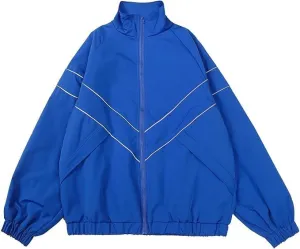 Pbkabiug Vintage Women Jackets Hip Hop Style Patchwork Windbreak Unisex Streetwear Lightweight Jackets Bomber Jackets