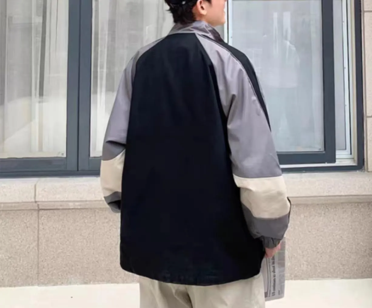 Pbkabiug Vintage Women Jackets Hip Hop Style Patchwork Windbreak Unisex Streetwear Lightweight Jackets Bomber Jackets