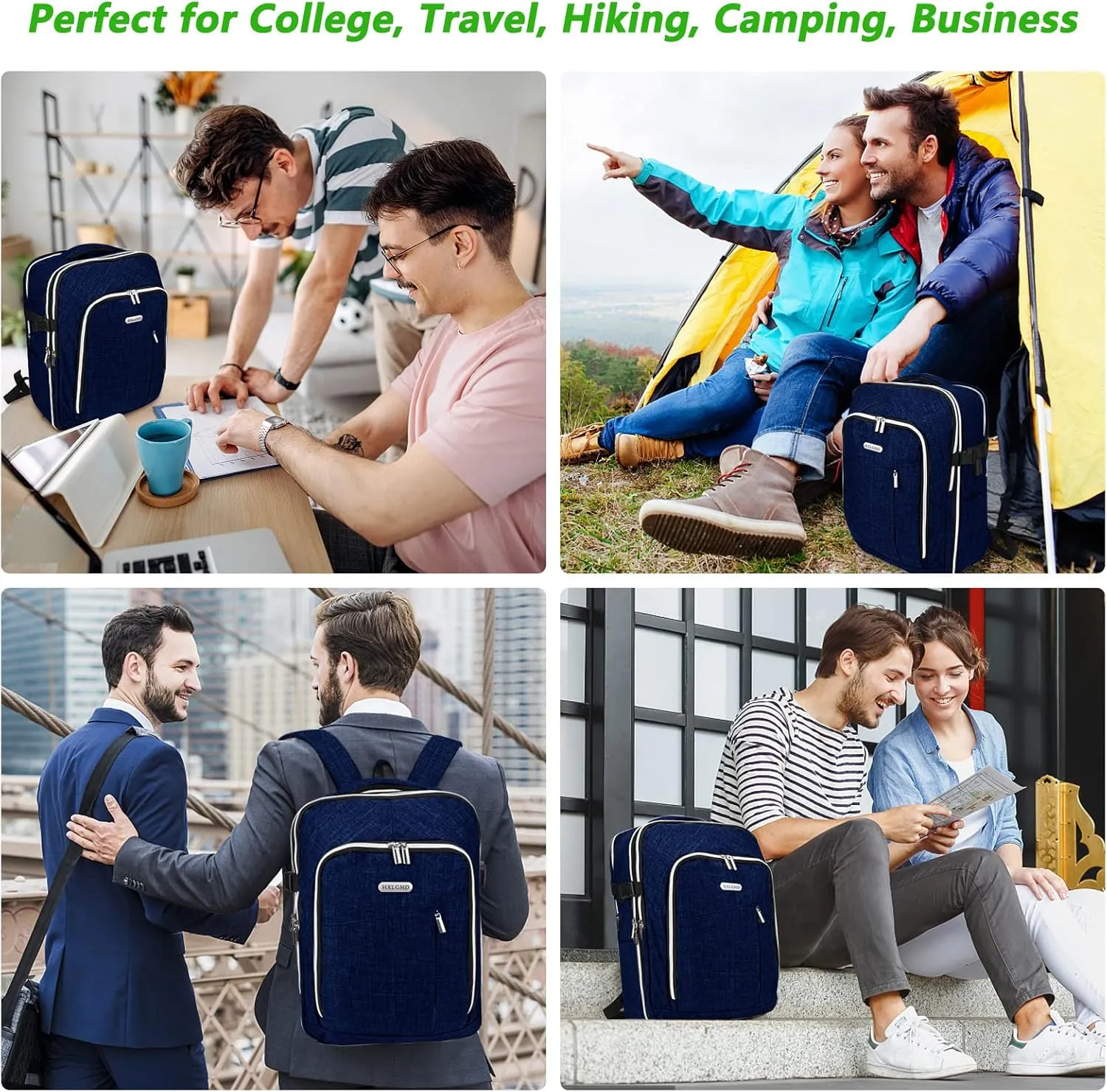 Personal Item Travel Carry On Luggage Backpack for Women Men Flight Approved Casual Weekender Laptop Bag for College Business Outdoors Hiking Water Resistant Lightweight Daypack with USB Charging Port