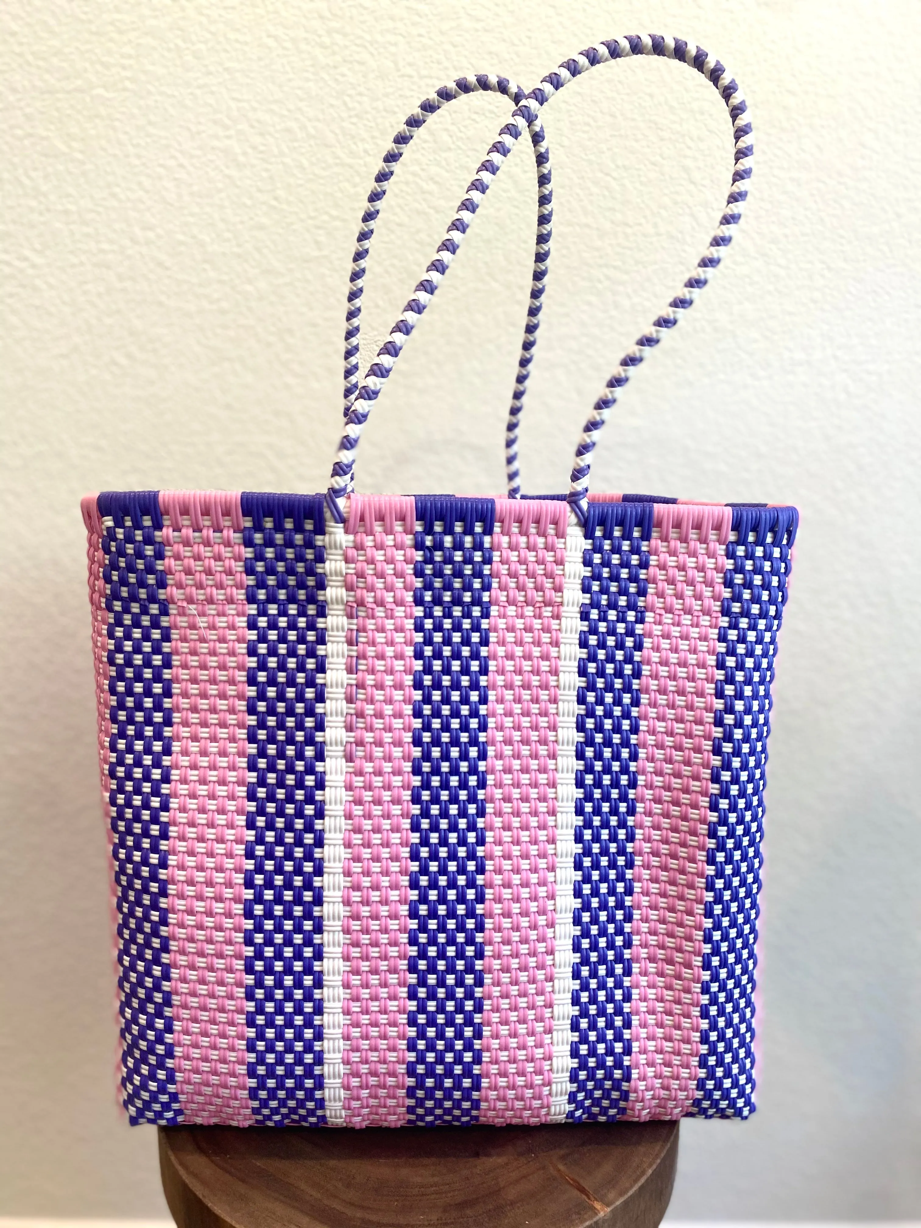 Pink and Purple Woven Tote