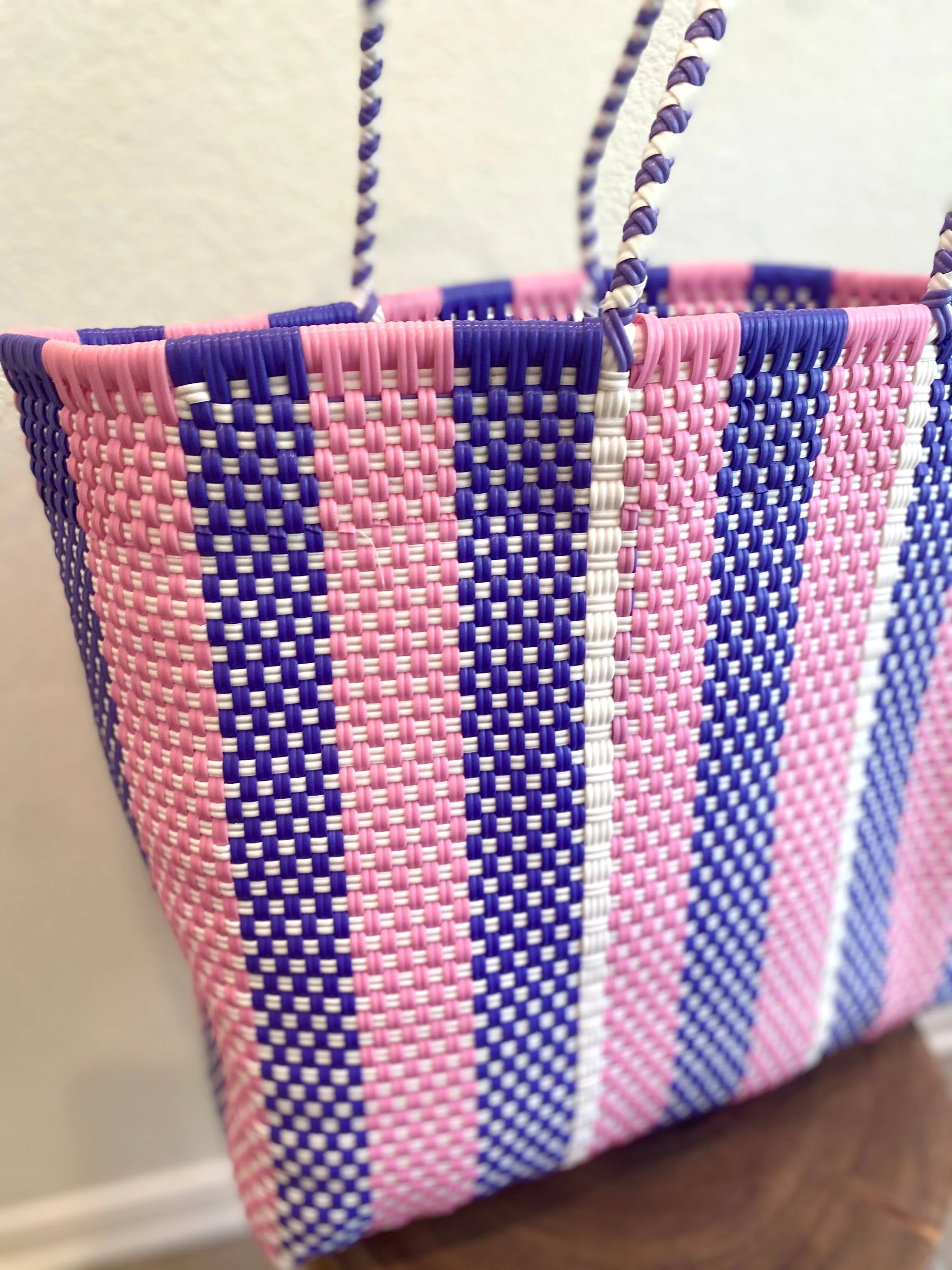 Pink and Purple Woven Tote