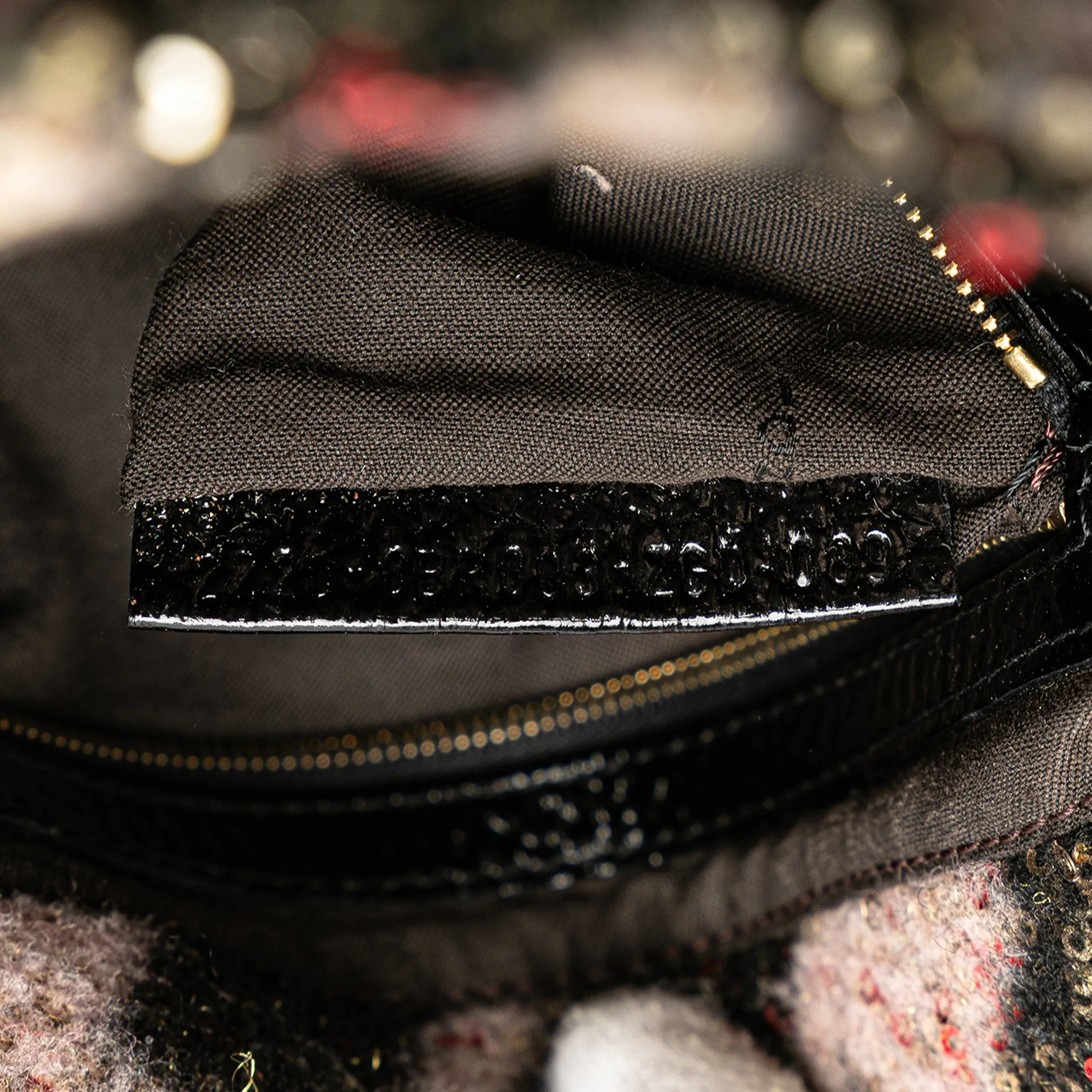 Pink Fendi Zucca Wool Sequined Double Flap Shoulder Bag
