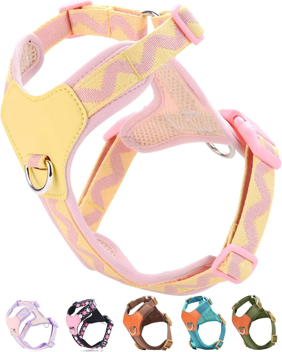 Pink Small Dog Harness for Small Dogs, No Pull Dog Harness with 2 Leash Clips, Easy Walk Dog Harness Small Sized Dog, Puppy Harness for Small Dogs, Dog Vest Harness, puppia Dog Harness (Pink, S)