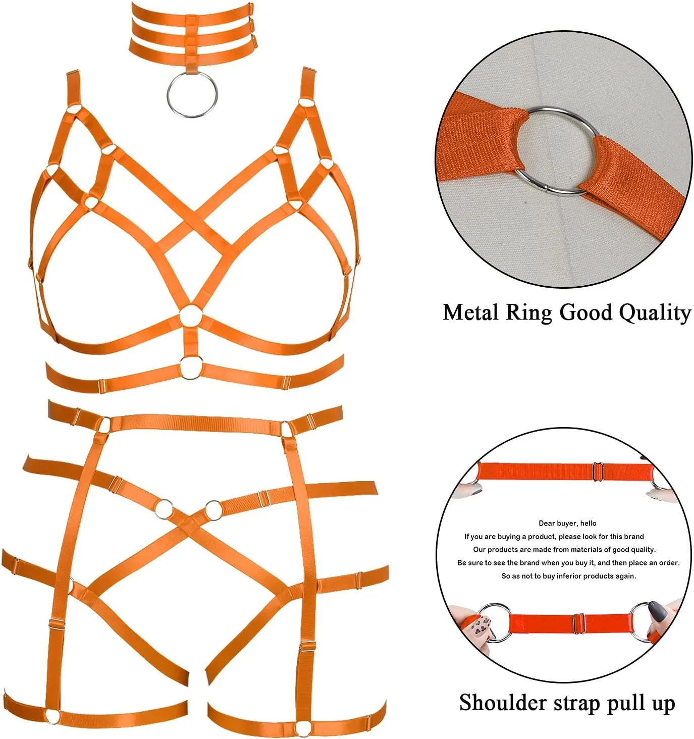 Plus Size Plump Garter Belt Set Full Body Harness for Women Punk Lingerie cage Large Size Festival Rave Gothic Bra