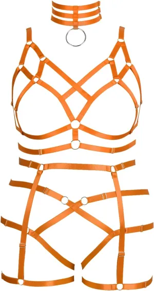 Plus Size Plump Garter Belt Set Full Body Harness for Women Punk Lingerie cage Large Size Festival Rave Gothic Bra