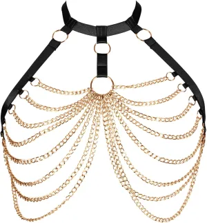 Plus size Plump Waist Garter belt Leg body harness for women Lingerie cage Punk Festival rave Gothic Rave Halloween Harness