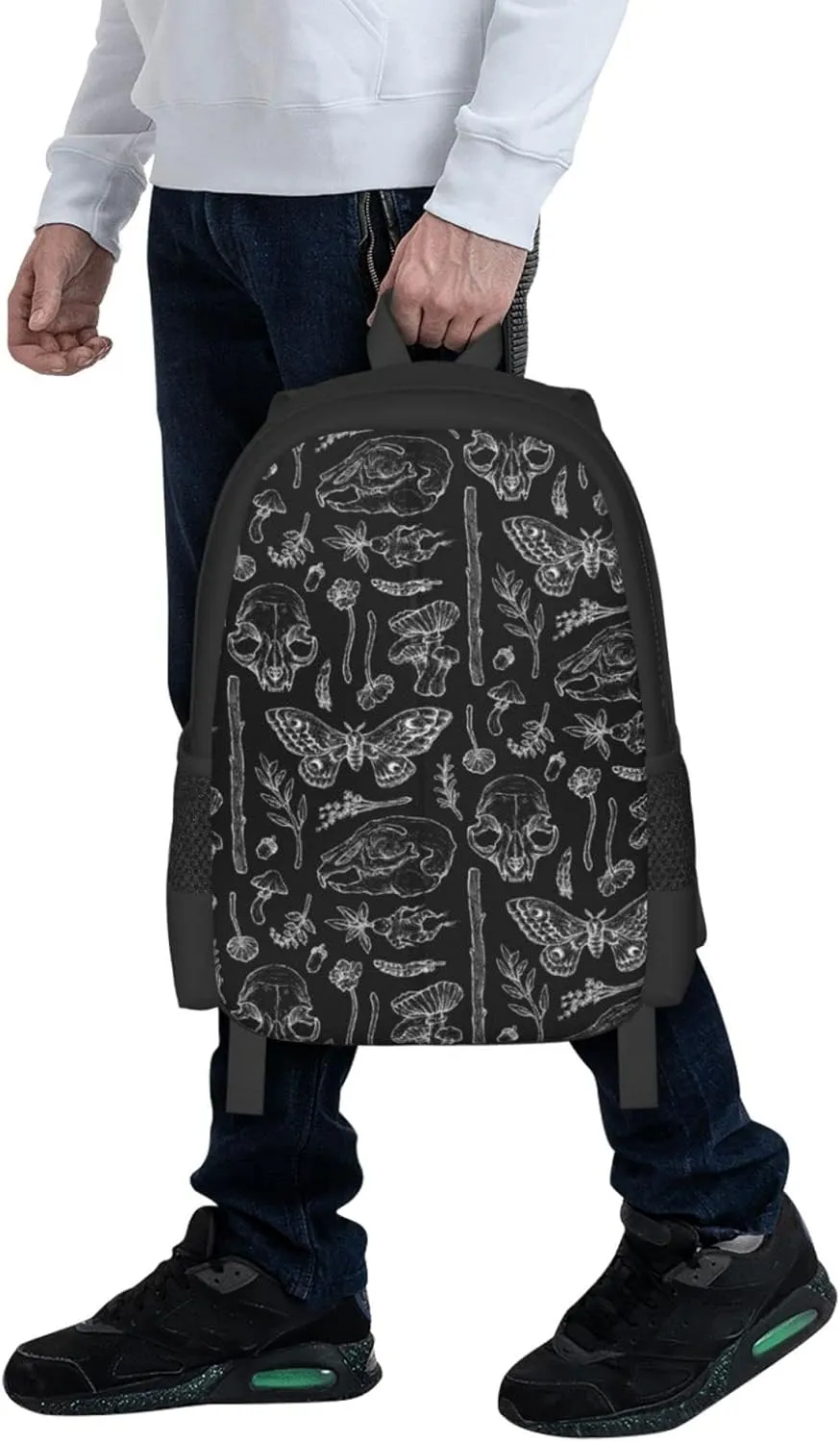 Polyester Backpack for Butterfly Skull Head Mushroom Leaf Specimen Travel Hiking Daypack - Big Capacity Multipurpose Business Anti-Theft Bookbag for Men Women