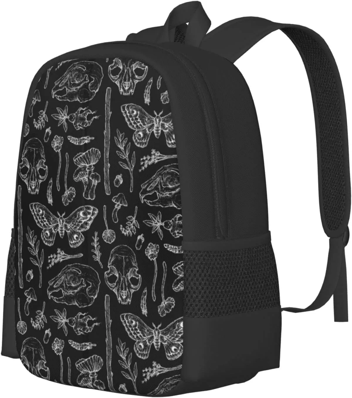 Polyester Backpack for Butterfly Skull Head Mushroom Leaf Specimen Travel Hiking Daypack - Big Capacity Multipurpose Business Anti-Theft Bookbag for Men Women