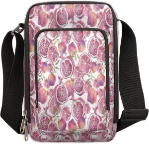 Pomegranate Fruit Crossbody Bag Small Sling Bag for Women and Men with Adjustable Shoulder Strap and Zipper Waterproof Fanny Pack for Working Traveling Hiking