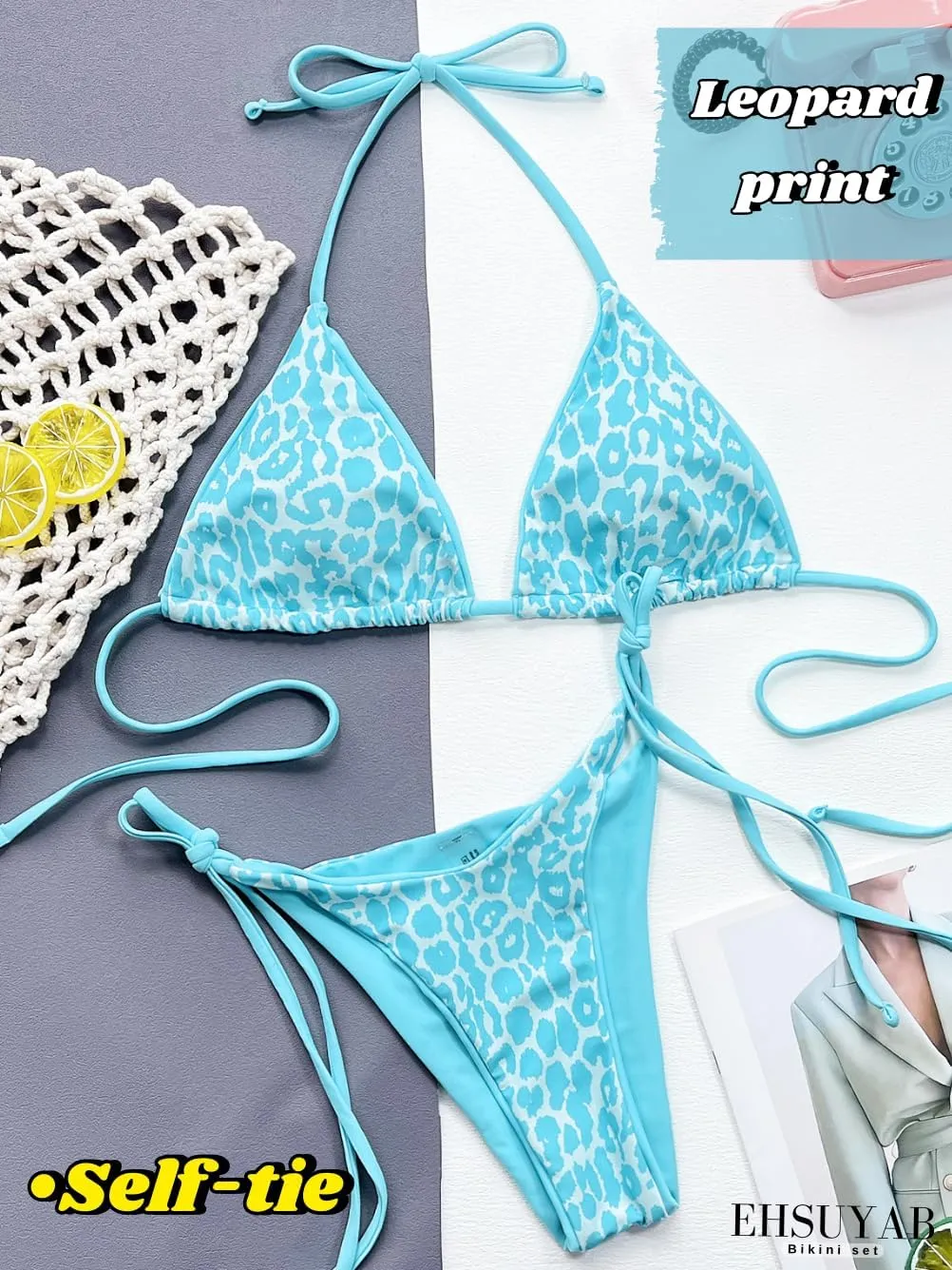 Pool Party Glitter Bikini, Neon Strap, Padded 2Pc Swimsuit Boudoir Shoot