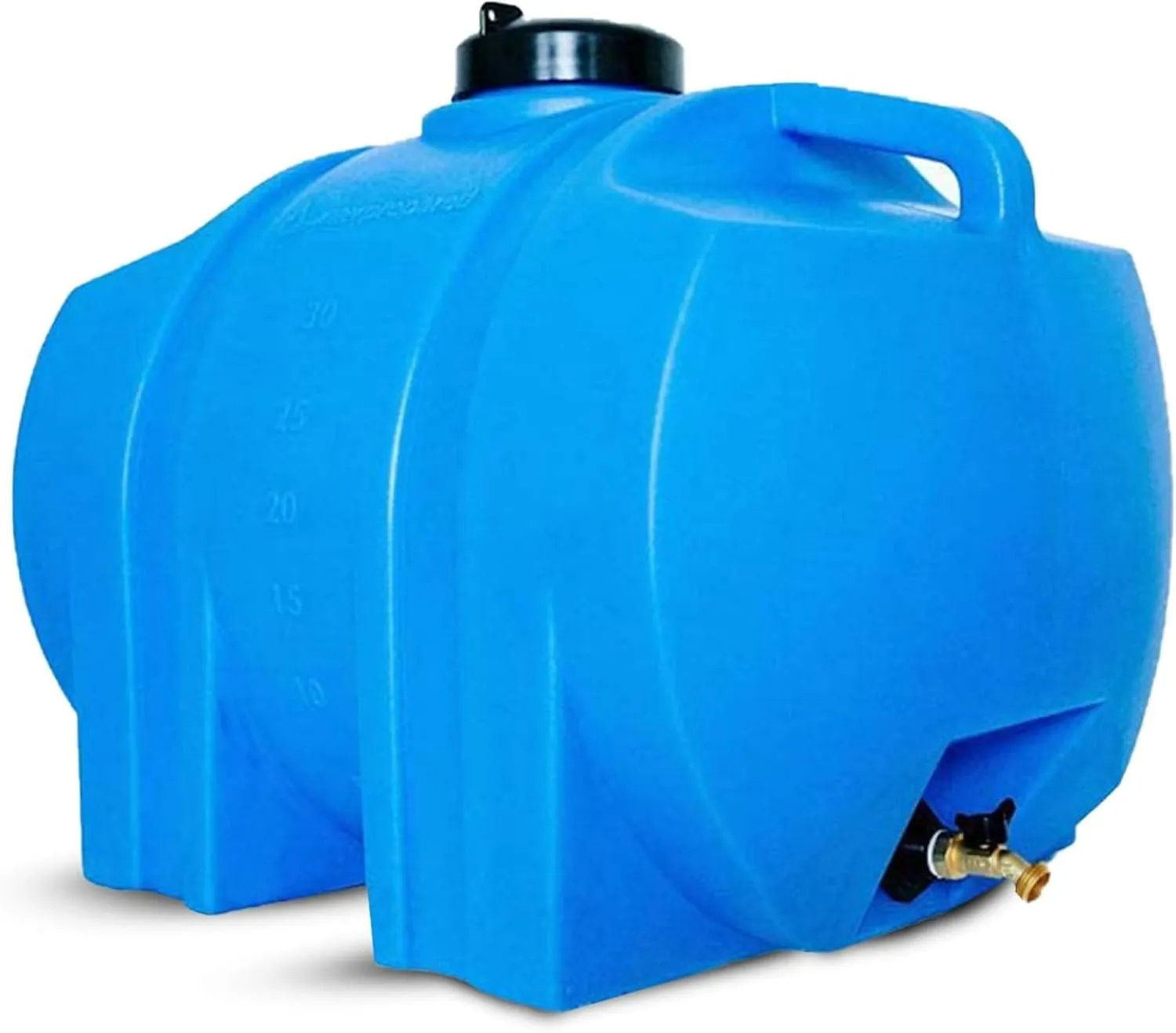 Portable Water Tank, Plastic Handle & Hose Spigot, 35 Gallon, Blue - Heavy-Duty Beverage and Hydration Dispenser for Outdoor and Camping Trip