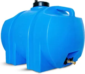 Portable Water Tank, Plastic Handle & Hose Spigot, 35 Gallon, Blue - Heavy-Duty Beverage and Hydration Dispenser for Outdoor and Camping Trip