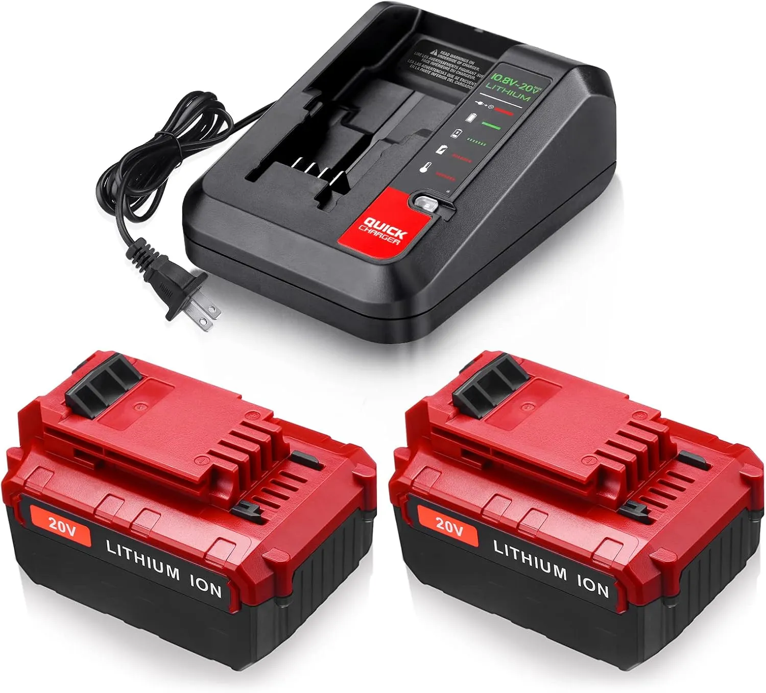 Porter Cable 20V Battery Packs (2Packs) - 6500mAh, Compatible with PCC680L, PCC682L, PCC685L, PCC681L, PCC660B, PCC790B