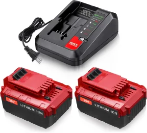 Porter Cable 20V Battery Packs (2Packs) - 6500mAh, Compatible with PCC680L, PCC682L, PCC685L, PCC681L, PCC660B, PCC790B
