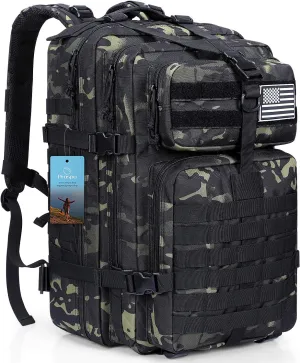 Prospo 40L Military Tactical Shoulder Backpack for Assault Survival Molle Bag Pack Fishing Backpack for Tackle Storage