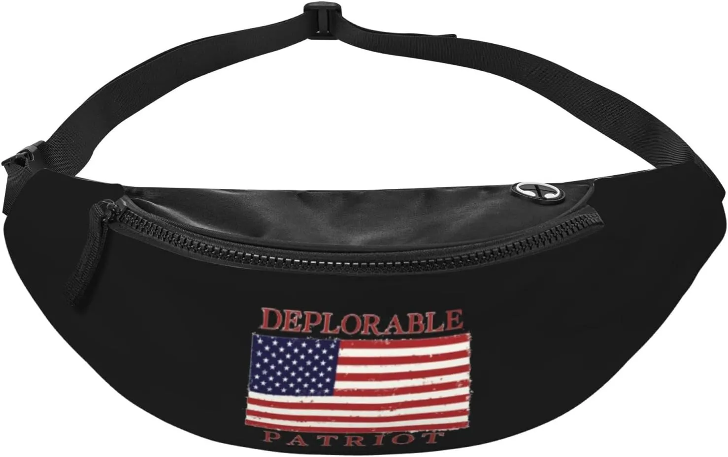 Proud Deplorable Patriot American Flag Unisex Adjustable Waist Bag Outdoor Sports Running Waist Bag Business Travel Phone Bag