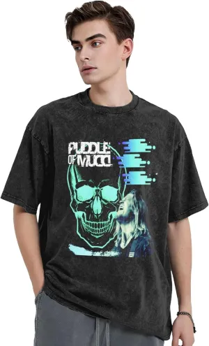 Puddle Rock of Band Mudd Vintage Oversized T-Shirts Graphic Tees Washed Streetwear Shirt Cotton Tops Unisex