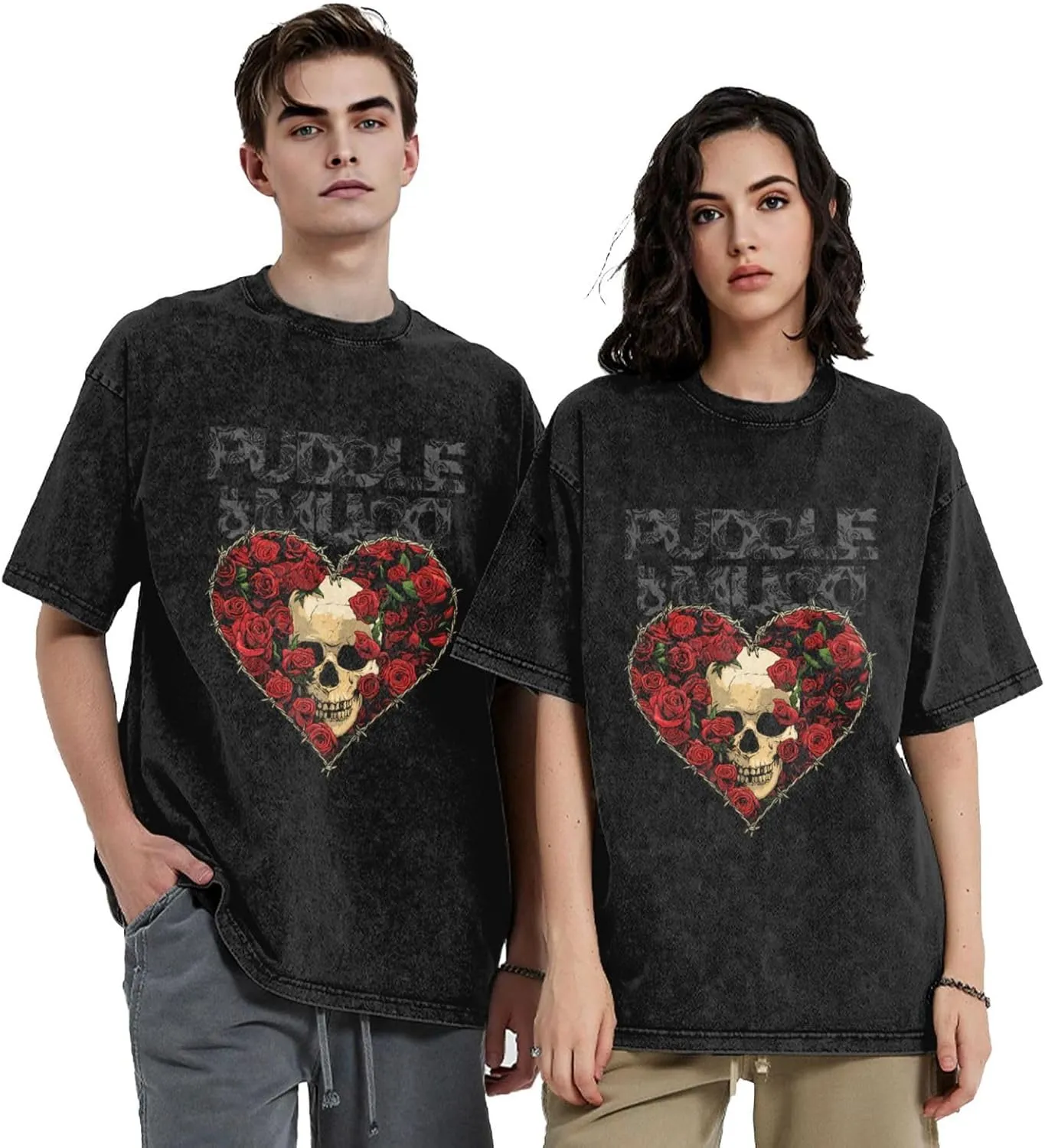 Puddle Rock of Band Mudd Vintage Oversized T-Shirts Graphic Tees Washed Streetwear Shirt Cotton Tops Unisex