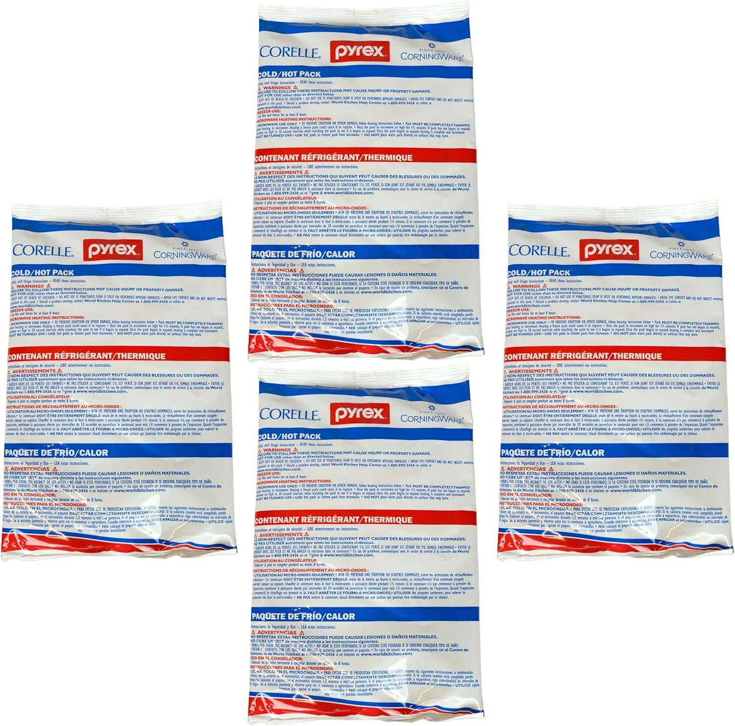 Pyrex Portables Large Hot/Cold Pack - 4 Pack