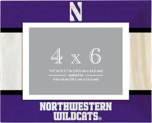R and R Imports Northwestern University Wildcats Wooden Photo Frame Matted to 4 x 6 Inch Officially Licensed Collegiate Product (Printed)